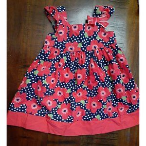 Gymboree Easter Spring Dress, 6 12 mo, NWOT Navy & Coral Floral